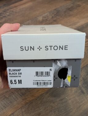 Sun + Stone Black Flats In Box